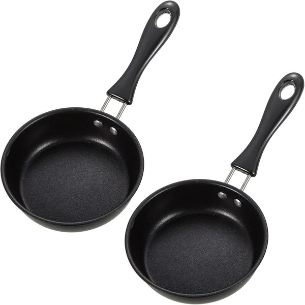 Tessco 2 Pieces Mini Cast Iron Skillet, 4.7 Inch Round Non Stick Fry Pan for Cooking and Baking