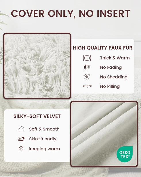 20 54 ZonLi Fuzzy Body Pillow Cover, x Pillowcase, Faux Fur Long Pillow Cover with Zipper, Fluffy Soft Plush Decorative