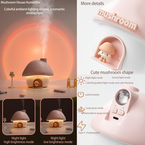 sunset Ultrasonic Humidifiers for Bedroom and Office,Cold fog humidifier with light, baby humidifier with night
