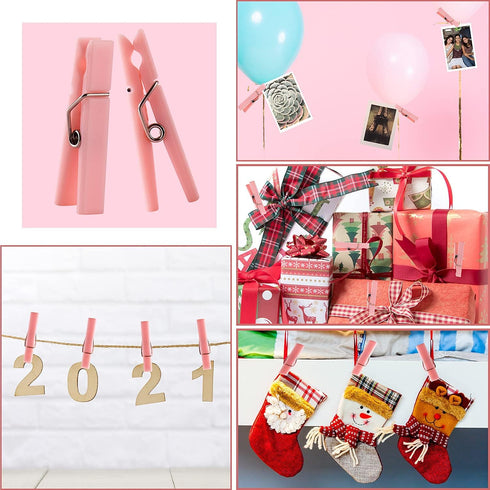 60PCS Baby Shower Clothespin Games Girl, Plastic Mini Clothes Pins 1.4 inch for Party Decorations, DIY Crafts