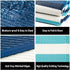 (5x8ft,Stripe/Blue&White) HUGEAR Outdoor Plastic Straw Rug, Waterproof Mat, Washable Large Floor Mat and Rug