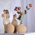 Set 3,Bulk Small Tan Brown Ceramic Vase of Mini Bud Vases for Flowers and Pampas Grass,Cute Boho Ellipse Home Decor