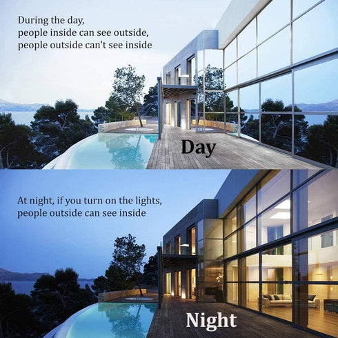 One Way Mirror Privacy Window Film - Heat Control and Anti-UV Adhesive Reflective Window Tint for Home and Office, 60