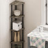Furinno Turn-N-Tube 5 Tier Corner Display Rack, Multipurpose Shelving Unit, 1-Pack, French Oak Grey/Black