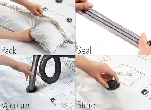 SpaceAid Jumbo Vacuum Storage Bags, 3 Pack Space Saver Sealer Compression Bags for Comforters, Bedding, Clothes
