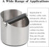 Stainless Steel Italian Espresso Tapping Box with Detachable Rod & Anti-Slip Rubber Base (Silver-S)