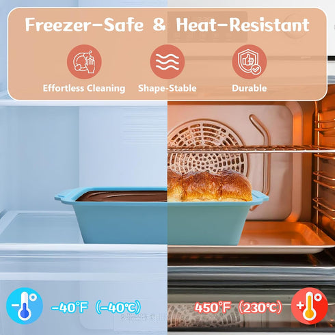 9.5 5 Inch Nonstick Silicone Bread Loaf Pan: x Bread Pan for Homemade Rye with Metal Frame - Loaf Mold for Baking Oven