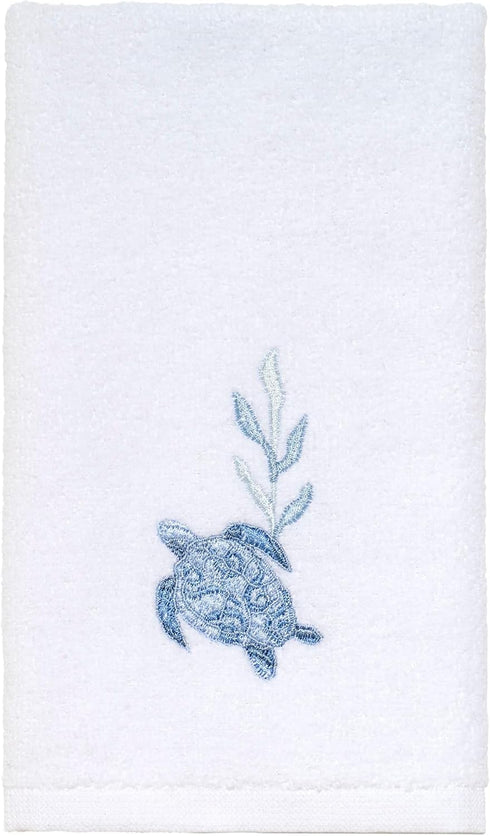 Avanti Linens Fingertip Towel, Soft & Absorbent Cotton Towel (Caicos Collection), Optic White, 18.00" x 11.00"