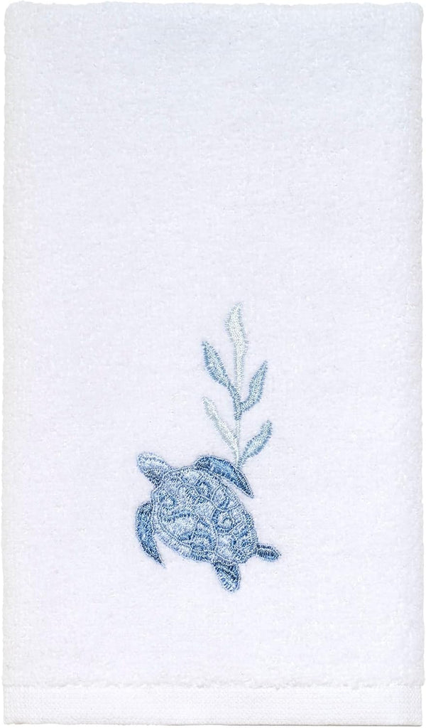 Avanti Linens Fingertip Towel, Soft & Absorbent Cotton Towel (Caicos Collection), Optic White, 18.00" x 11.00"