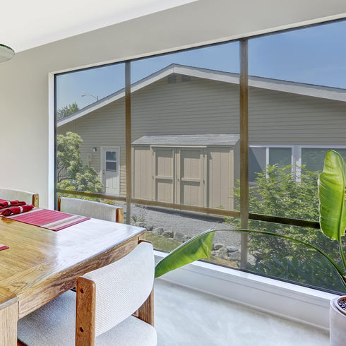 HIDBEA One Way Privacy Window Film, Daytime Privacy Sun Blocking, Anti UV Reflective Window Tint Film, Silver
