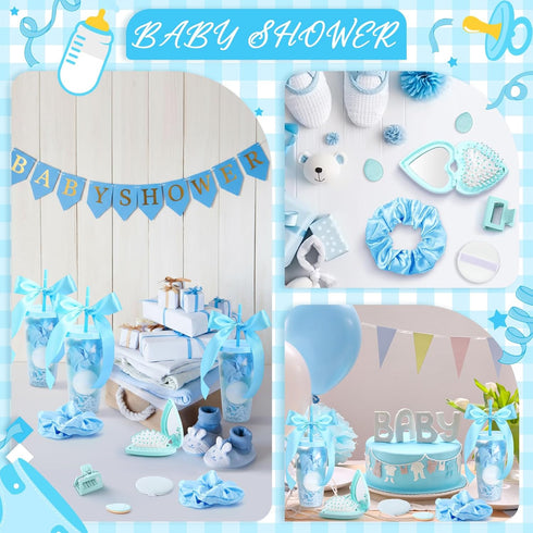6 Sets Teenyyou Baby Shower Game Gifts for Players Baby Shower Favors Tumbler Hair Comb Powder Puff Hair Claw Gift Bag