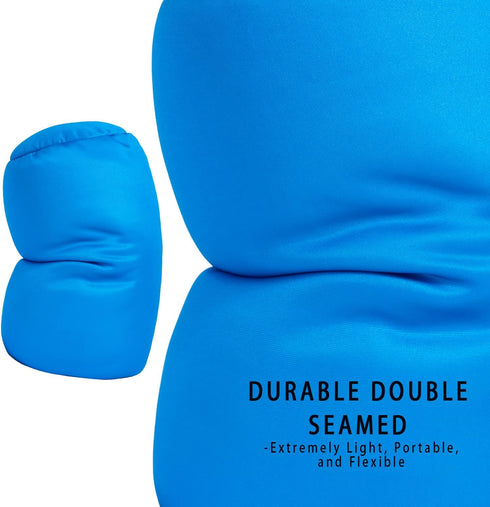 Squishy Microbead Neck Pillow, Soft Travel Body Bed Pillow 7Inch x 12Inch for Kids Adult Chair Sleeping Car Seat (Sky
