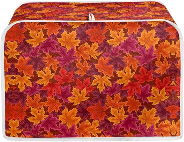 Thanksgiving Maple Leaf Toaster Cover, Dustproof 2 Slice Bread Maker Cover, Small Kitchen Appliance Protection
