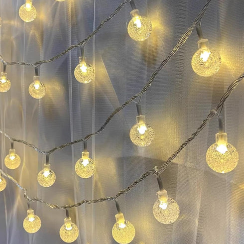GTSYDING 19.6 40 8 Bubble Globe String Lights USB Powered, FT LEDs Modes Waterproof Hanging Crystal Ball Fairy Lights