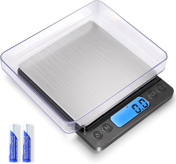 Digital Food Kitchen Scale, YONCON 3000g/0.1g High Accuracy Mini Pocket Scale for Cooking, Baking, Jewelry (Batteries