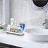 Marble Bathroom Countertop Organizer - Detachable 7 Slots for Kids Electric Toothbrush and Toothpaste Holder, Grey