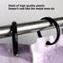 Premium Plastic Shower Curtain Rings - Easy Snap Closure Shower Curtain Hooks, O Shape, Black, 12Pcs
