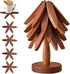 OFCTE Wooden Trivets for Hot Dishes, Tree Shape Trivet Set, 4 Walnut Wood