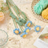 FINGERINSPIRE 5 pcs Handmade Crochet Daisy Flower Bouquet, Light Sky Blue Knitted Cotton Artificial Flowers for Home