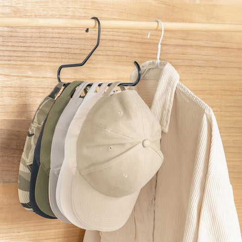 Mkono Hat Organizer for Baseball Caps, Set of 2 Metal Hat Rack for Closet, Holds 20 Caps, Black Storage