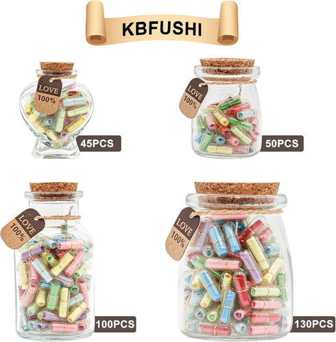 Capsule Letters Message in a Bottle - 45pcs Mixed Color Love Letter Gifts for Couples, Boyfriend Girlfriend Valentine's