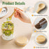 HeipokLife 6 Pack 16oz Glass Jars with Bamboo Lids and Spoon,Overnight Oats Container,Round Glass Containers