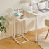 16x12x25 inch YD-TM051W Aibiju C Shaped End Table, Small Side Table for Sofa and Bed, White Bedside Table, Laptop Desk
