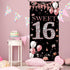 Sweet 16 Birthday Door Banner Backdrop, Happy 16th Birthday Decorations for Girls, Rose Gold, 6.1ft x 3ft