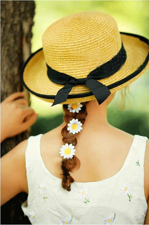 JOHOUSE 200PCS Silk Daisy Flower Heads, Artificial Daisies Table Confetti for Baby Showers
