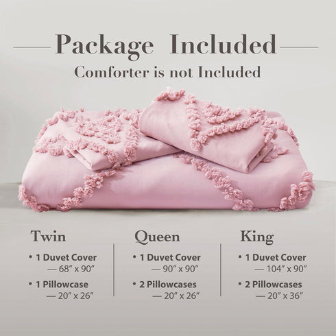 Set 2 Set 68" 90") Oli Anderson Tufted Duvet Cover Twin Size, Soft and Lightweight Duvet Covers for All Seasons, Pieces
