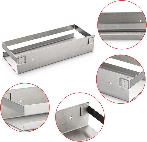 OwnMy 10 Inch Bathroom Shower Shelf Stainless Steel Bath Kitchen Basket Shower Caddy Rack, Rust Proof Metal Bathroom