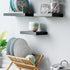 Set 2 8" 10 inch) WELLAND of Floating Shelves Wall Mounted Shelf, for Home Decor with Deep (Black