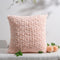 Peach Pink Square Throw Pillow with Insert 18"x18" Decorative Cushion 600g Faux
