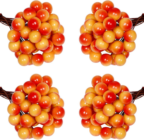Lystaii 200pcs Artificial Holly Berries Mini 10 mm Christmas Fake Berries with Wire