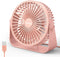 FARADAY USB Desk Fans, 5 Inches Portable Table Fans with 360° Head Rotation, Small Personal Desktop Fan (Pink)