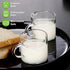 Set 2, 4 OZ Qipecedm Espresso Cups of Double Spouts Cups, Shot Glasses, Milk Cup with Handle, Clear Glass, Espresso