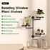 3-Tier YQSLYSF Window Rotating Plant Stand Shelf Indoor Black Metal Floating Shelves Wall Mount Plant Holders