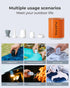 FLEXTAILGEAR Portable Air Pump with Camping Lantern, Rechargeable Air Mattress Pump for Inflatables