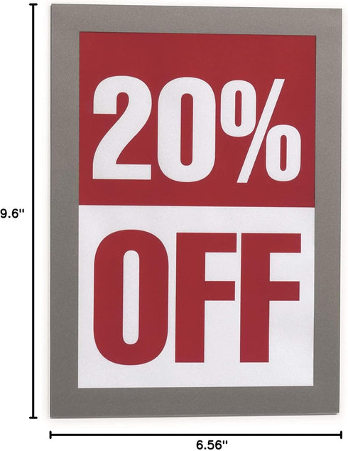 Durable Duraframe Self Adhesive Magnetic Sign Holder, Half Letter-Size 5.5" x 8.5" - Silver Frame - Pack of 2