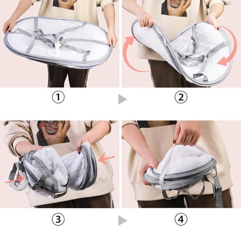 4 Coloch Layer Herb Drying Rack with Zipper, Hanging Mesh Net Collapsible Food Drying Fish Net Hanging Basket Dryer Net
