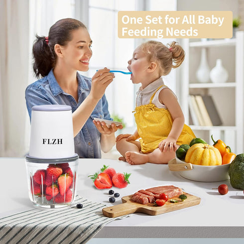 Baby Food Processor and Meat Grinder Electric, Portable Cordless Mini Food Chopper with Glass Blender for Meat,