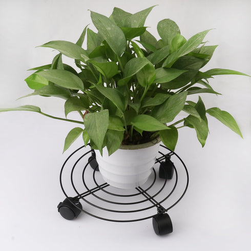 5 Pack 10.6 Inch Metal Plant Caddy with wheels, Heavy Duty Plant Dolly for Indoor and Outdoor Large Potted Plants