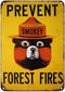 CCPARTON Smokey Bear Prevent Forest Fires Metal Tin Sign, Retro Wall Decor 8x12 Inch