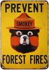 CCPARTON Smokey Bear Prevent Forest Fires Metal Tin Sign, Retro Wall Decor 8x12 Inch