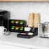 Mind Reader Tea Storage Cup and Condiment Station, Set of 2 Countertop Organizer for Kitchen (Black)