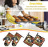 Rooster Print Oven Mitts and Pot Holders Set, 5 Pcs Heat Resistant Kitchen Mitten Gloves and Non-Slip Potholders