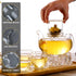 Set, 34OZ/1000ML 5oz/150ML Set 4, Set Glass Teapot Glass Tea Kettle with Loose Tea Infuser & Warmer, Tea Cup & Saucer