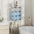 Ovicar Towel Racks for Bathroom - Wall Mounted Towel Rack with Metal Shelf & 3 Hooks, 3 Bars Towel Holder for Small