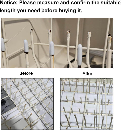 Universal Dishwasher Rack Tine Prong Repair End Cover Caps - 100PC Anti Slip Dishwasher Repair Tip Caps
