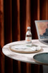 Vanity Tray with Brown Trim, Decorative Round Tray for Bathroom, Countertop, Perfume Holder Organizer, Dresser, Table,